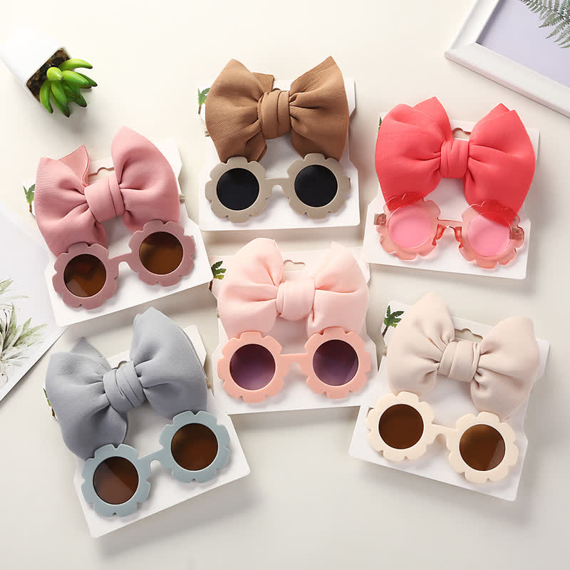 Set di occhiali da sole e fascia con fiocco per bambini - image 1
