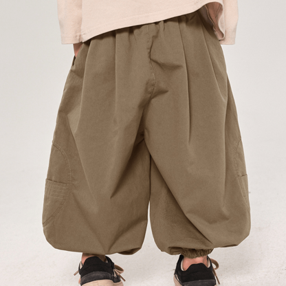 Pantaloni da jogging larghi per bambini piccoli, con design semplice - Cachi - 10 anni - image 6