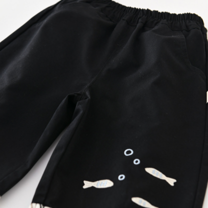 Felpa a righe con pinguino o pantaloni a forma di pesce per neonati e bambini piccoli - image 9