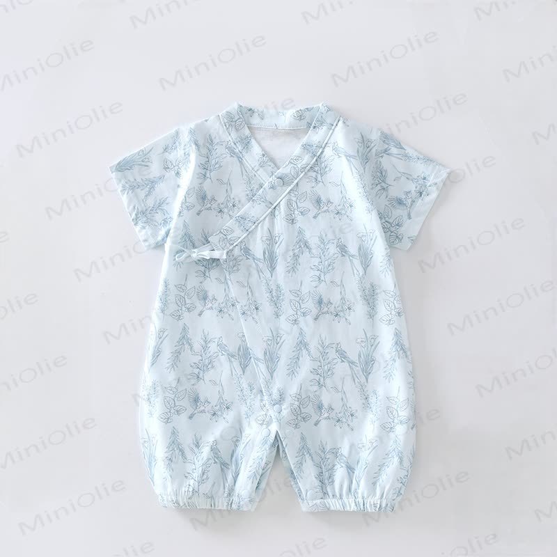 Kimono con uccellini e fiori - Blu - 12-18 mesi - image 4