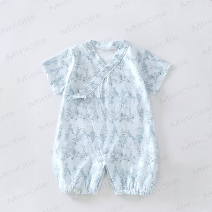 Kimono con uccellini e fiori - Blu - 12-18 mesi - image 4