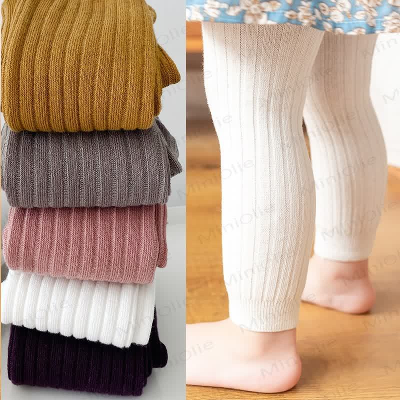 Leggings semplici a tinta unita per bambina - image 1