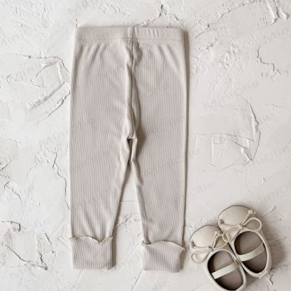 Leggings tinta unita con fiocco per bambina - image 9