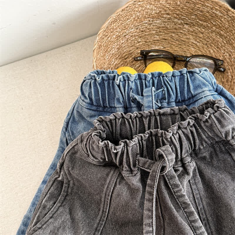 Pantaloni larghi in denim lavato per bambini piccoli - image 6