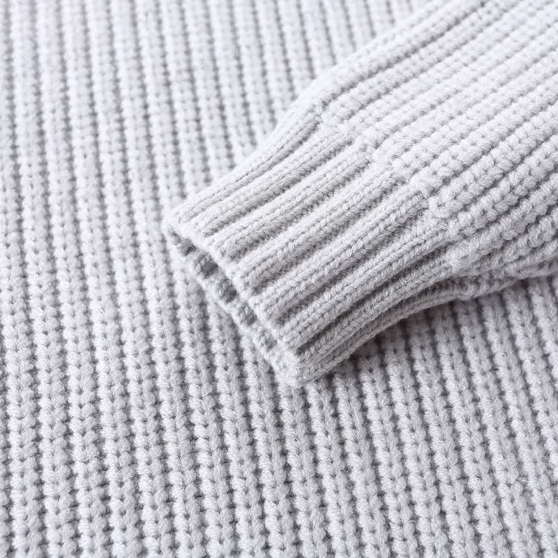 Maglione lavorato a maglia con scollo rotondo, tinta unita, per bambini - image 13