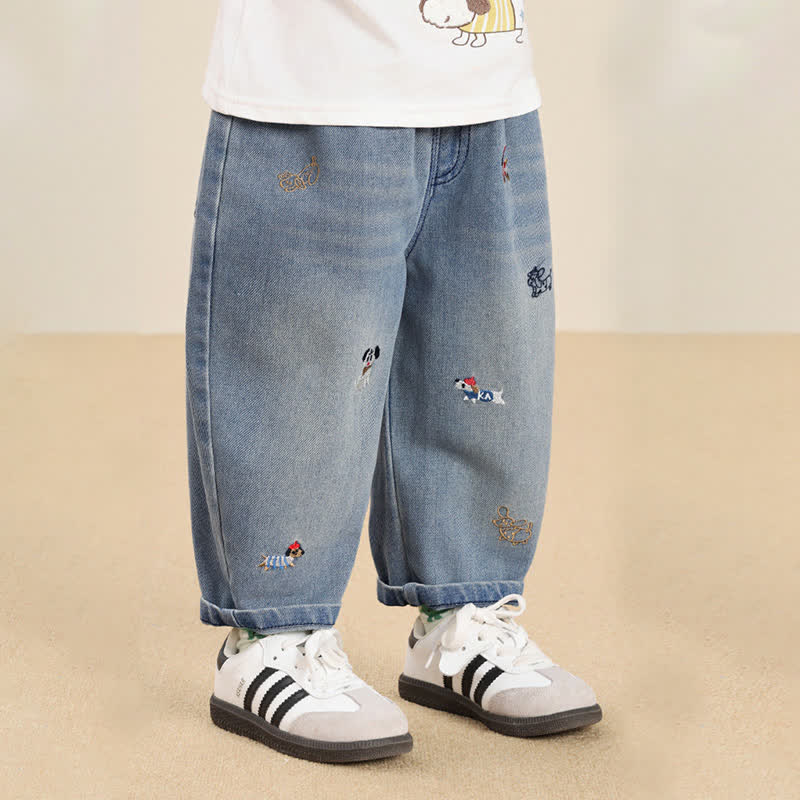Pantaloni in denim ricamati per neonati e bambini piccoli - image 5