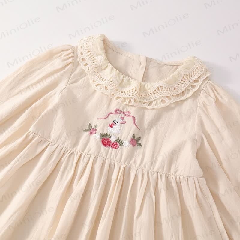Vestito dolce con fiocco di fragole e coniglietto per bambini - image 14