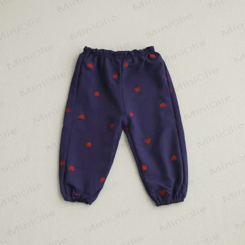 Pantaloni a quadri con fiori e pois a forma di pomodoro per bambini - Fiore - 7-9T - image 12