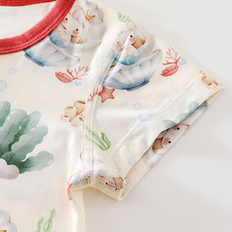 Tutina estiva per neonati con stampa giardino/oceano - image 6