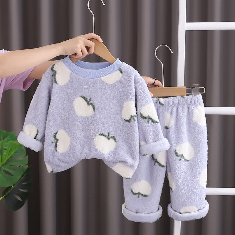 Pigiama in pile con fragole per bambini, set da 2 pezzi - image 14