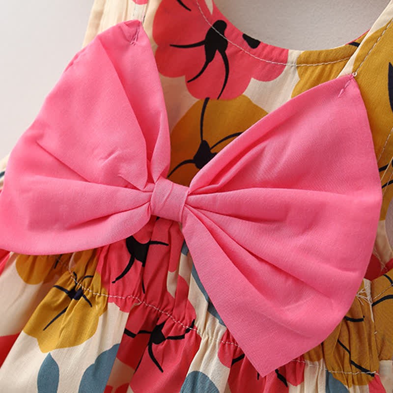 Vestito con fiocco floreale e cappello per neonato - image 7