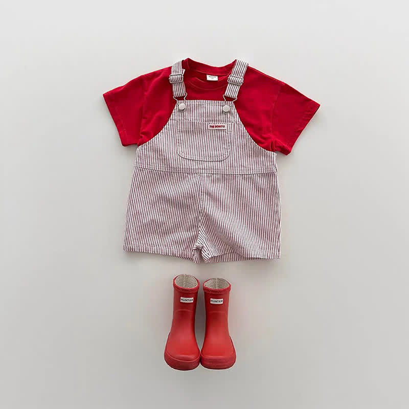 Salopette a righe per neonati e bambini piccoli - Rosso - 4-5T - image 2