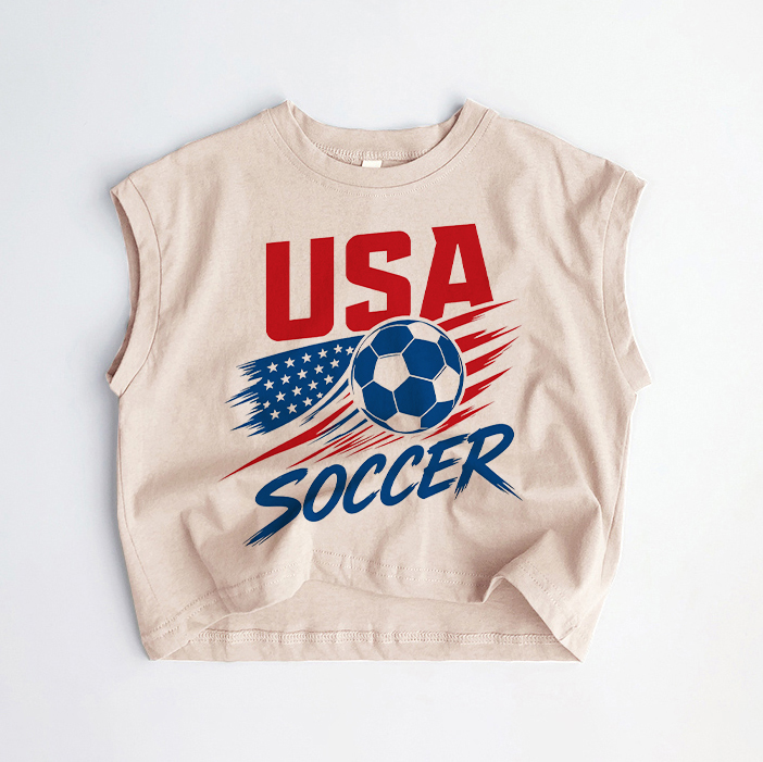 Canotta kaki per neonati e bambini USA SOCCER - Cachi - 3-5T - image 1