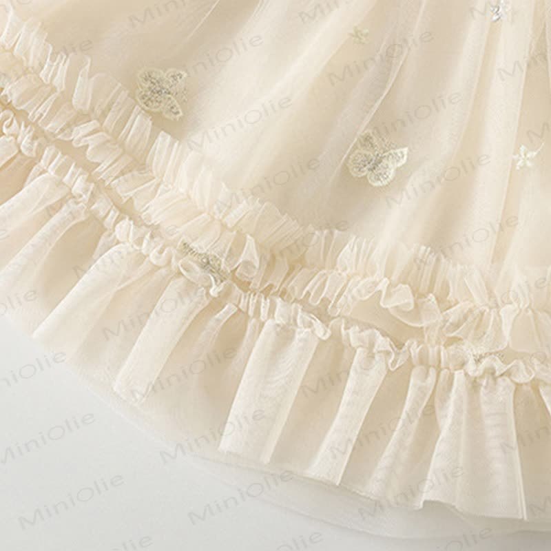 Abito da principessa senza maniche in tulle con fiocco e pizzo per bambina. - image 6