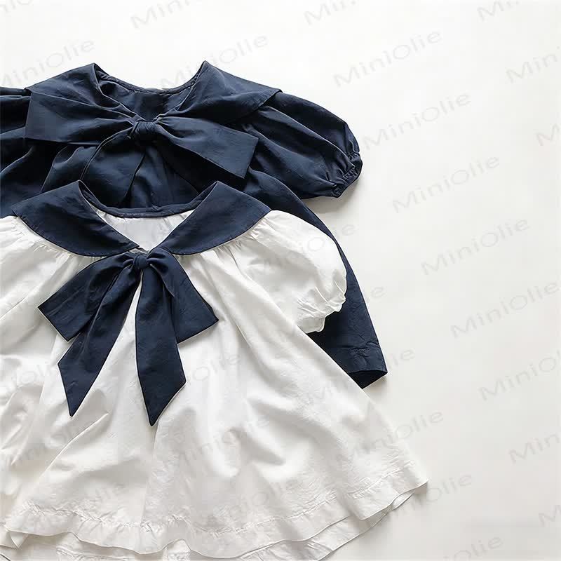 Vestito con colletto e fiocchi per bambina - image 6