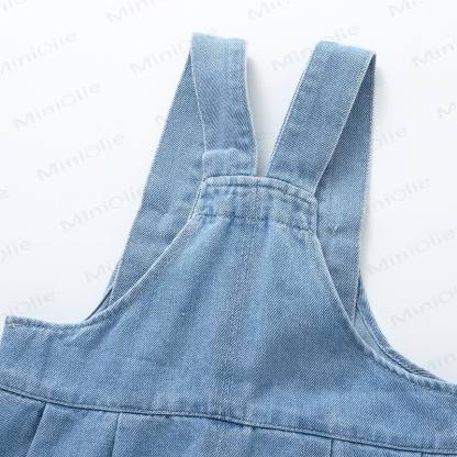 Salopette in denim azzurro chiaro per bambina - image 5