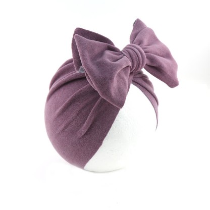 Cappello protettivo con fiocco per neonato, tinta unita - image 8