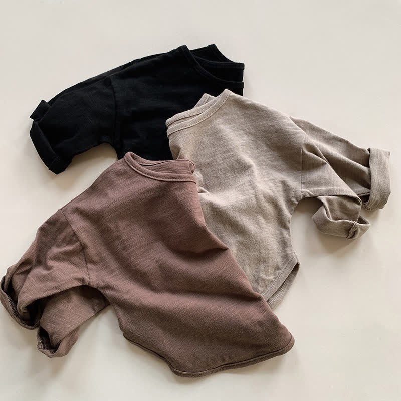 Maglietta larga tinta unita per bambini piccoli - image 1