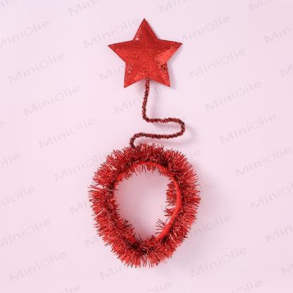 Fascia per capelli a forma di stella di Natale per bambini - Rosso - image 5