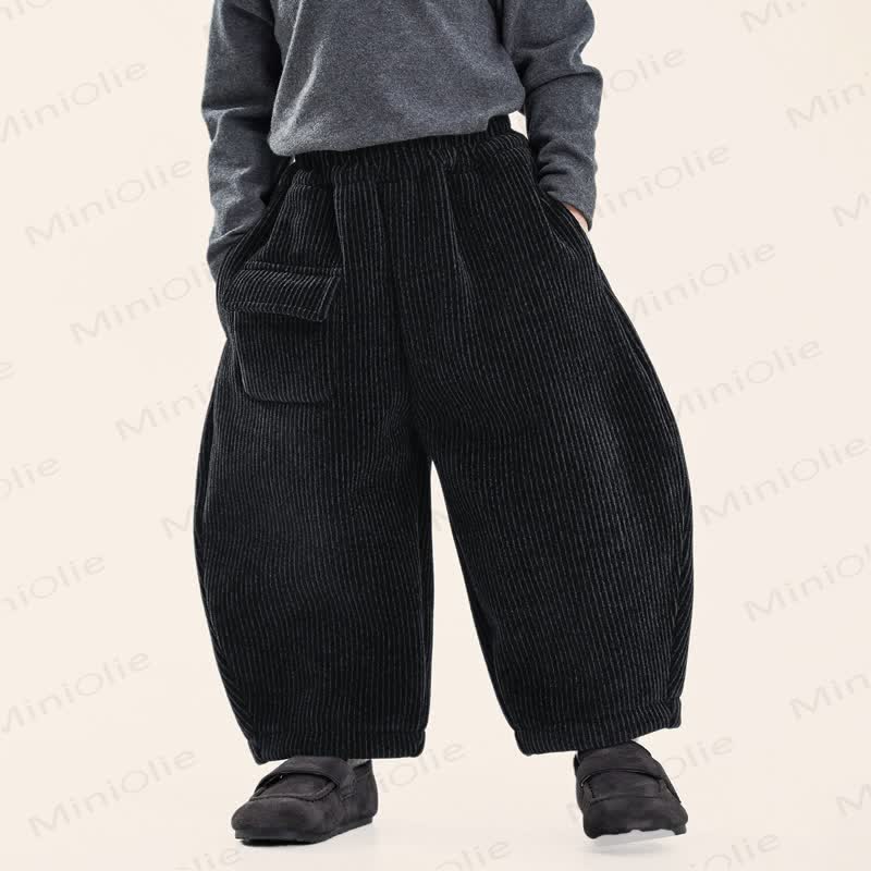 Pantaloni in ciniglia tinta unita per bambini piccoli - image 4