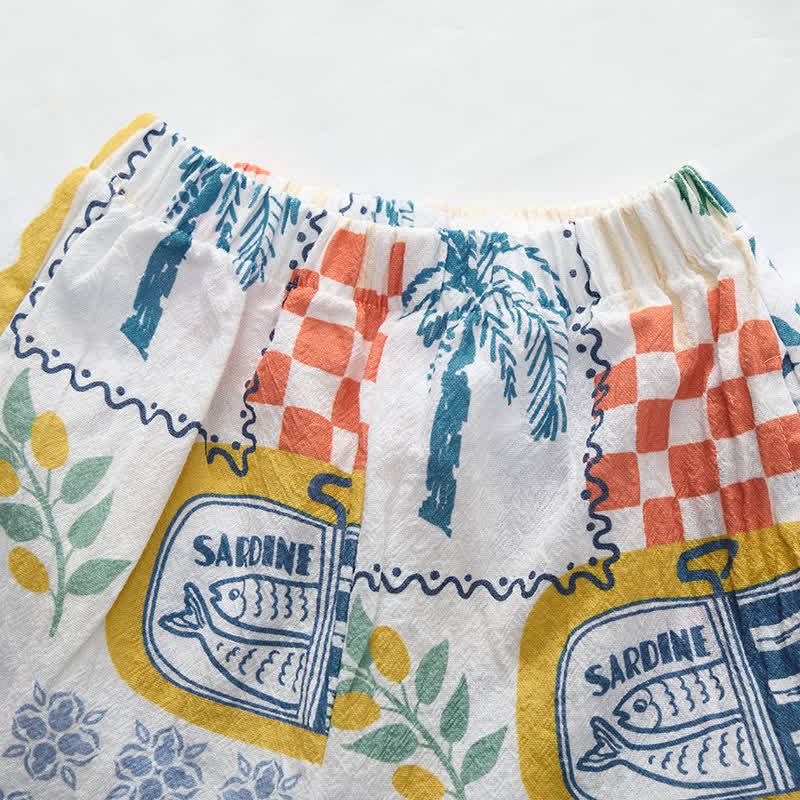 Completo per neonati e bambini piccoli con maglietta e pantaloncini con stampa a tema cibo. - image 5