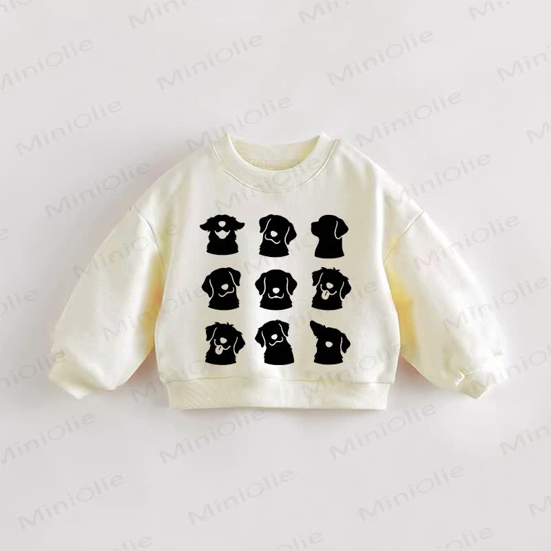 Felpa color crema con stampa di cane per neonati e bambini piccoli - Crema - 3-5T - image 1