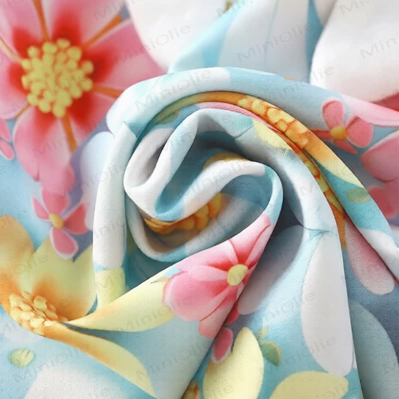 Vestito senza maniche in poliestere con stampa a farfalle per bambina - image 7