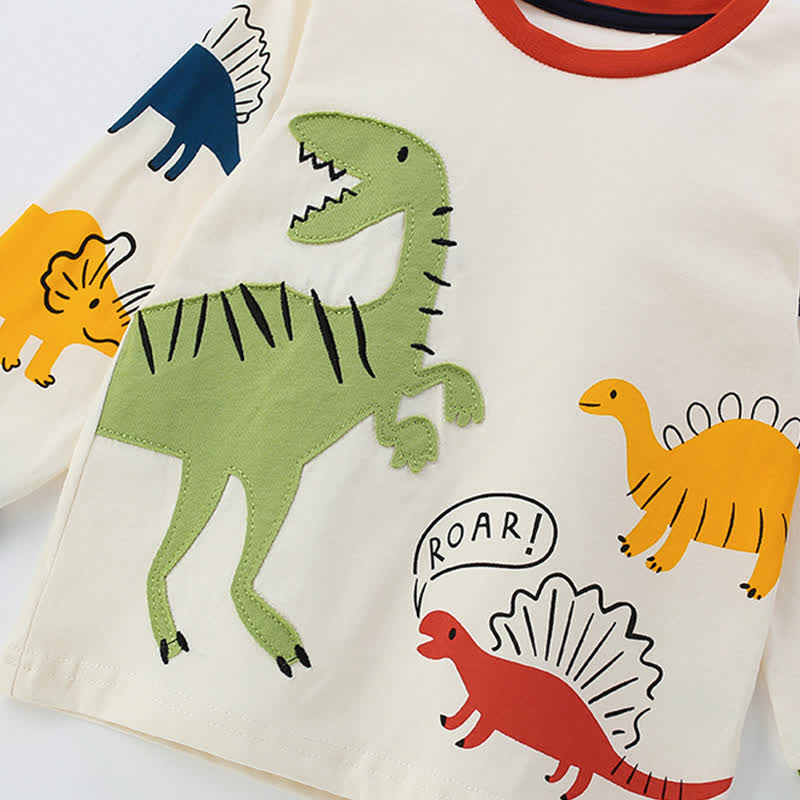 Felpa girocollo con stampa dinosauro per bambini - image 4