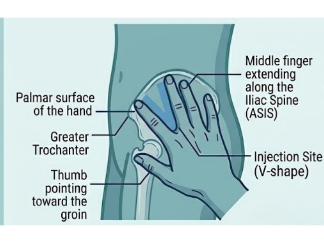 Ventrogluteal Site Injection Lankmark Technique