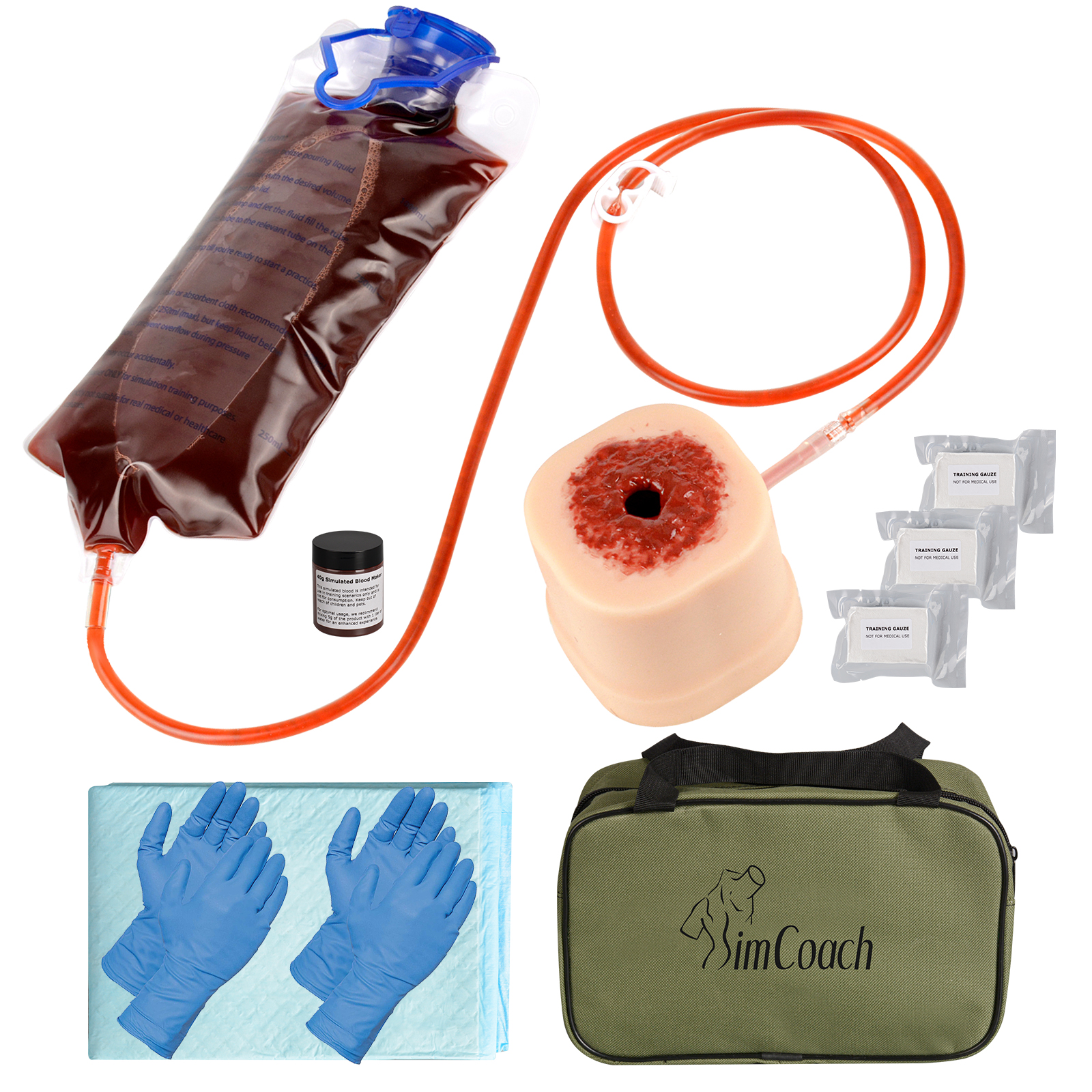 SimCoach Wound Packing Trainer Kit, Stop The Bleed Kit for Wound Packing Training