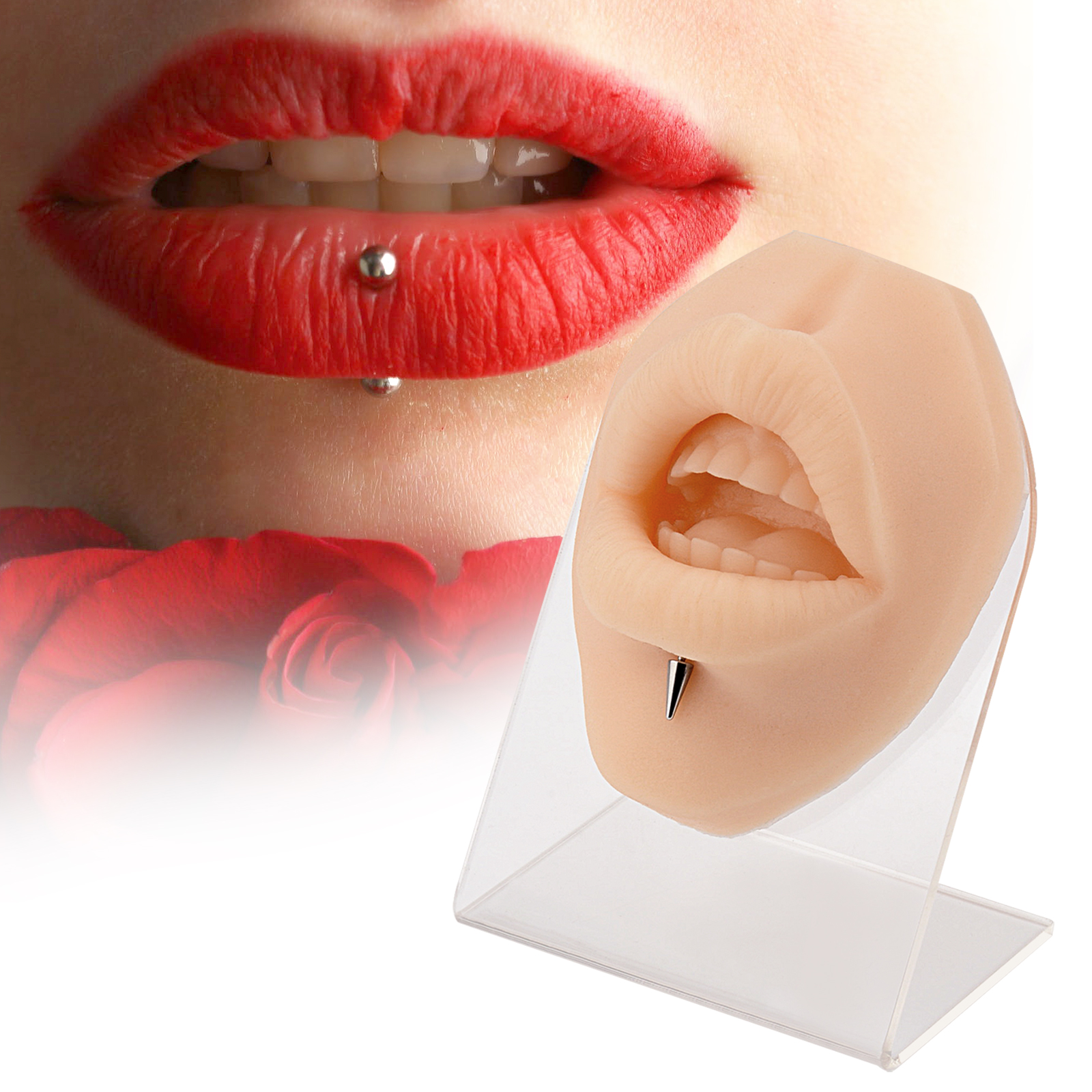Soft Silicone Lip Ring Piercing Model