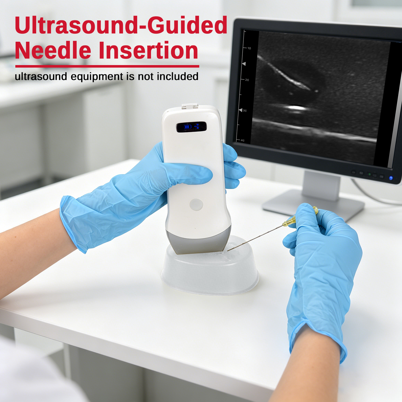 Transparent Ultrasound Guided Biopsy Trainer with Hypoechoic Lesion