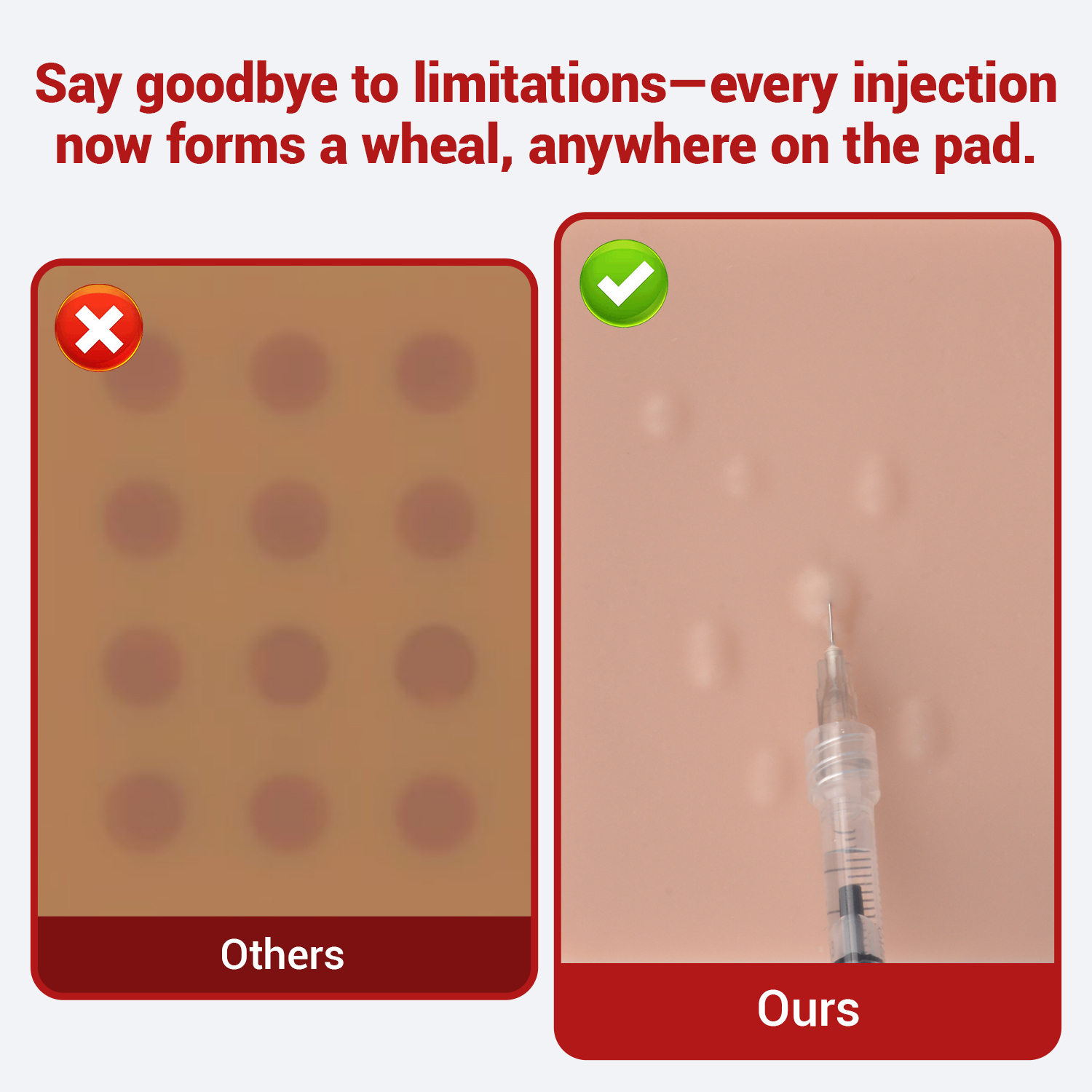 ID Injection Training Pad No Fixed Injection Points Comparison