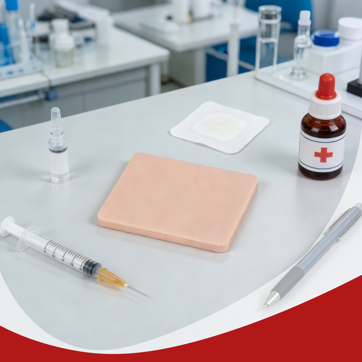 Nursing Student Using ID Injection Training Pad