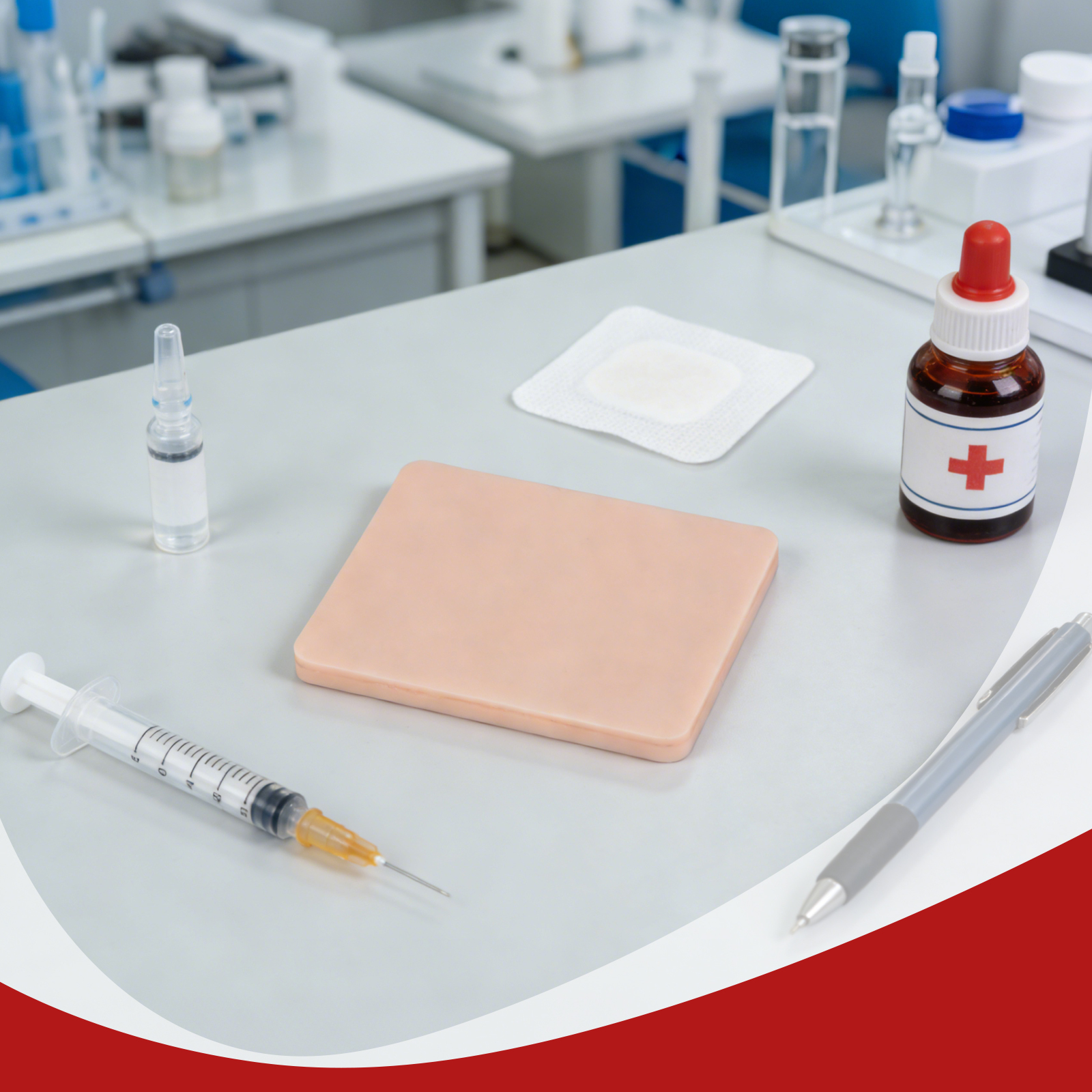 Nursing Student Using ID Injection Training Pad