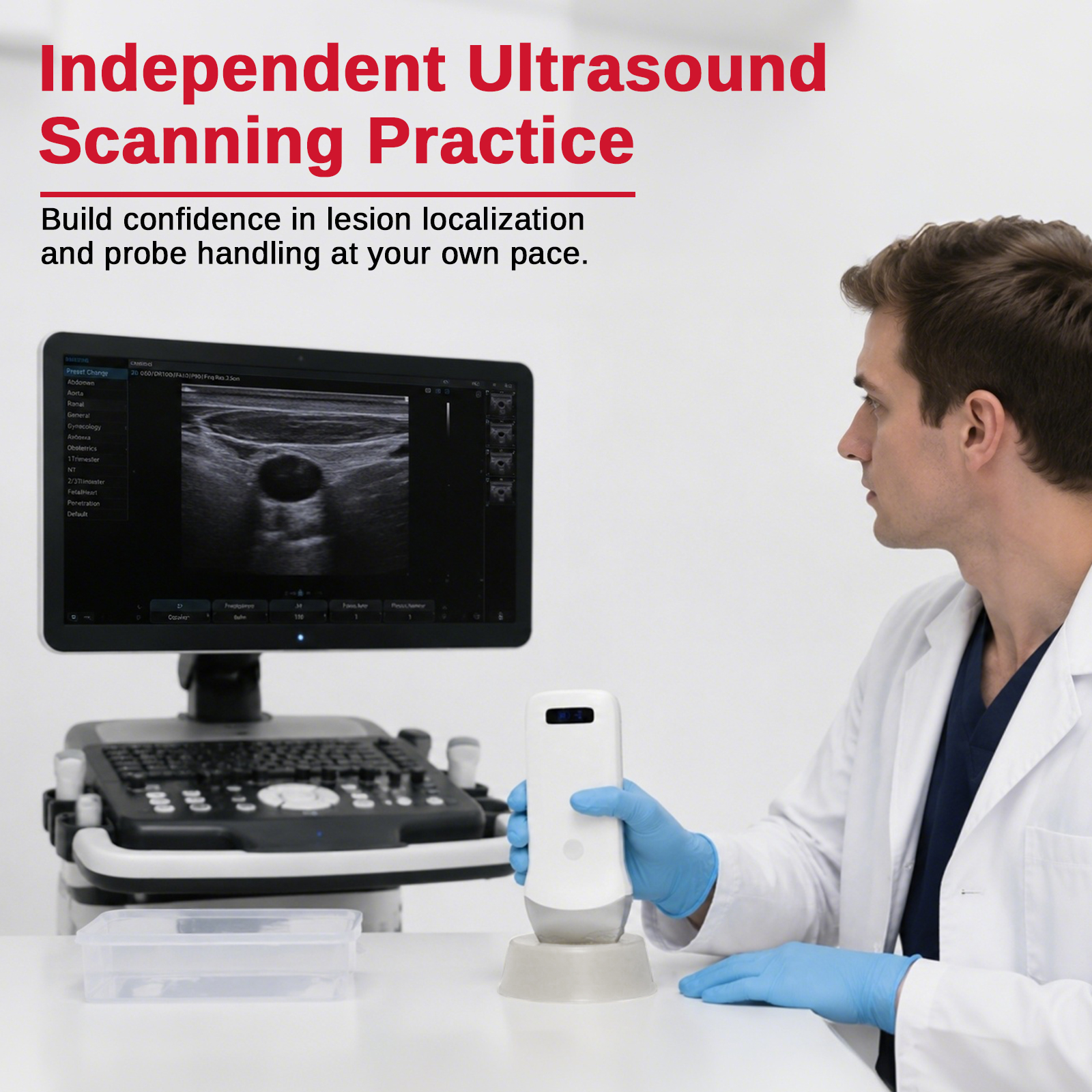 Transparent Ultrasound Guided Biopsy Trainer with Hypoechoic Lesion