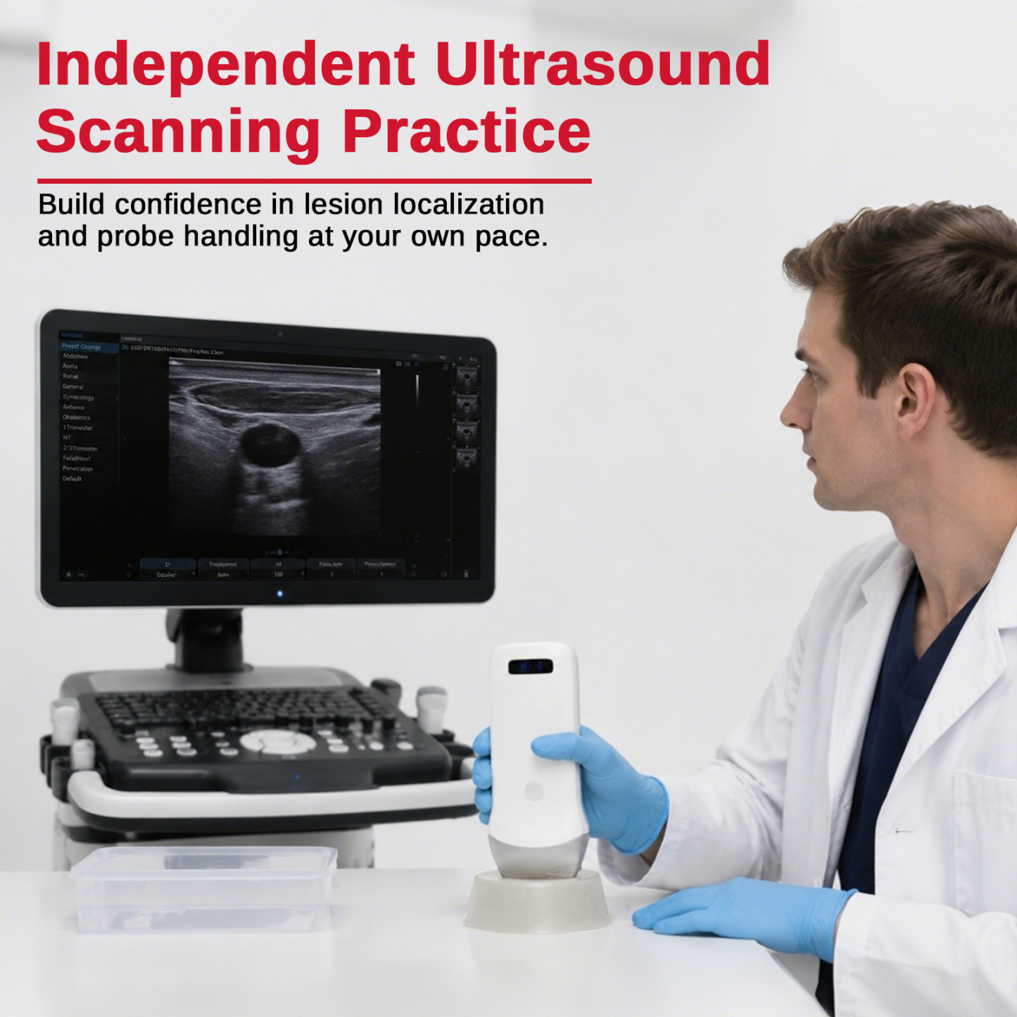 Transparent Ultrasound Guided Biopsy Trainer with Hypoechoic Lesion