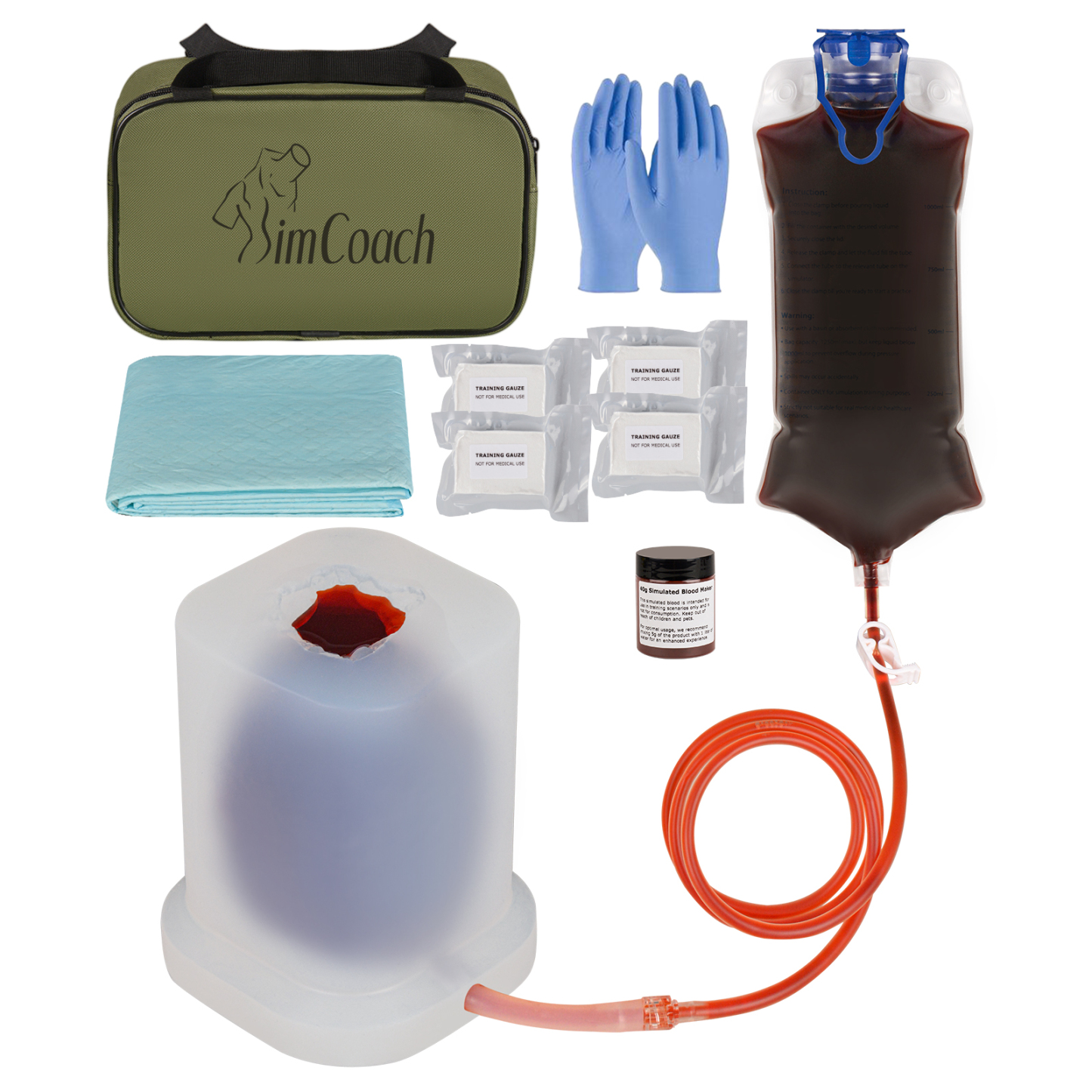 SimCoach Transparent Wound Packing Trainer Kit, Stop The Bleed Kit for Wound Packing Training, 0.3in