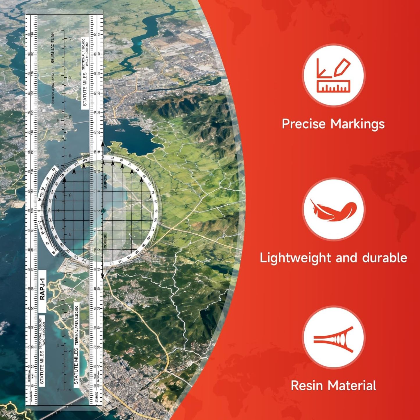 Pilot Exam Navigation Tool With Accurate Scale Markings
