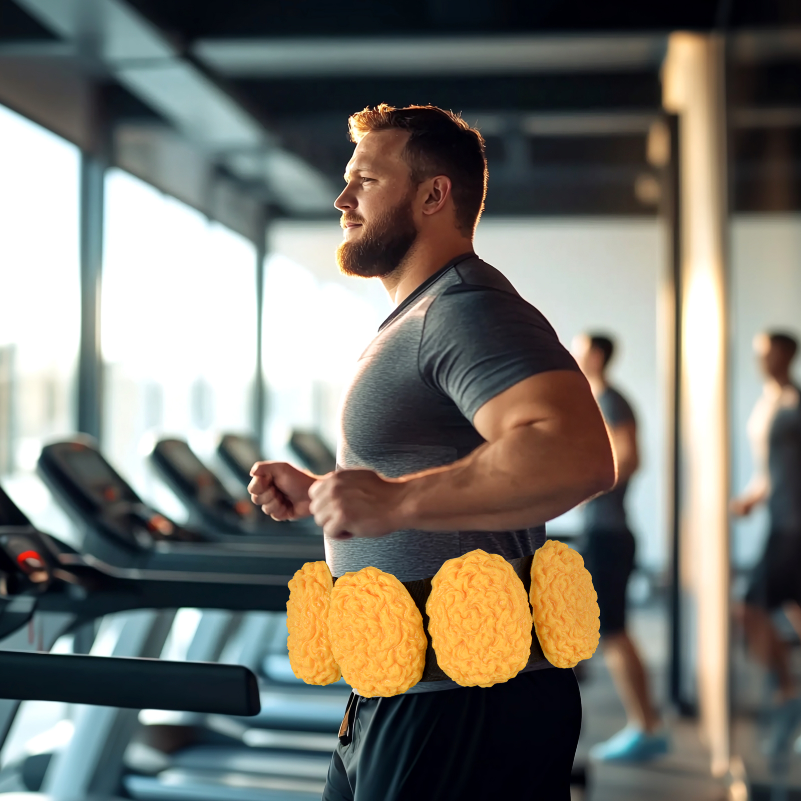 Wearable Five Pounds Fat Simulator At Health Fair