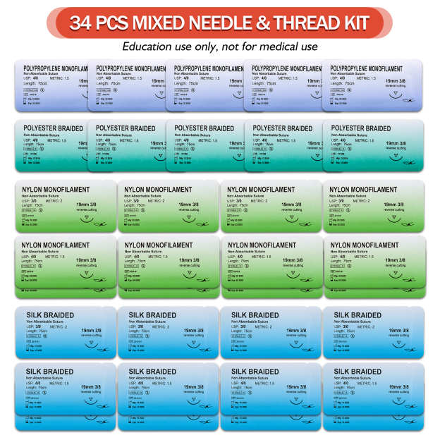 SimCoach Suture Practice Kit(48 Pcs), Suture Kit for Student Training Use