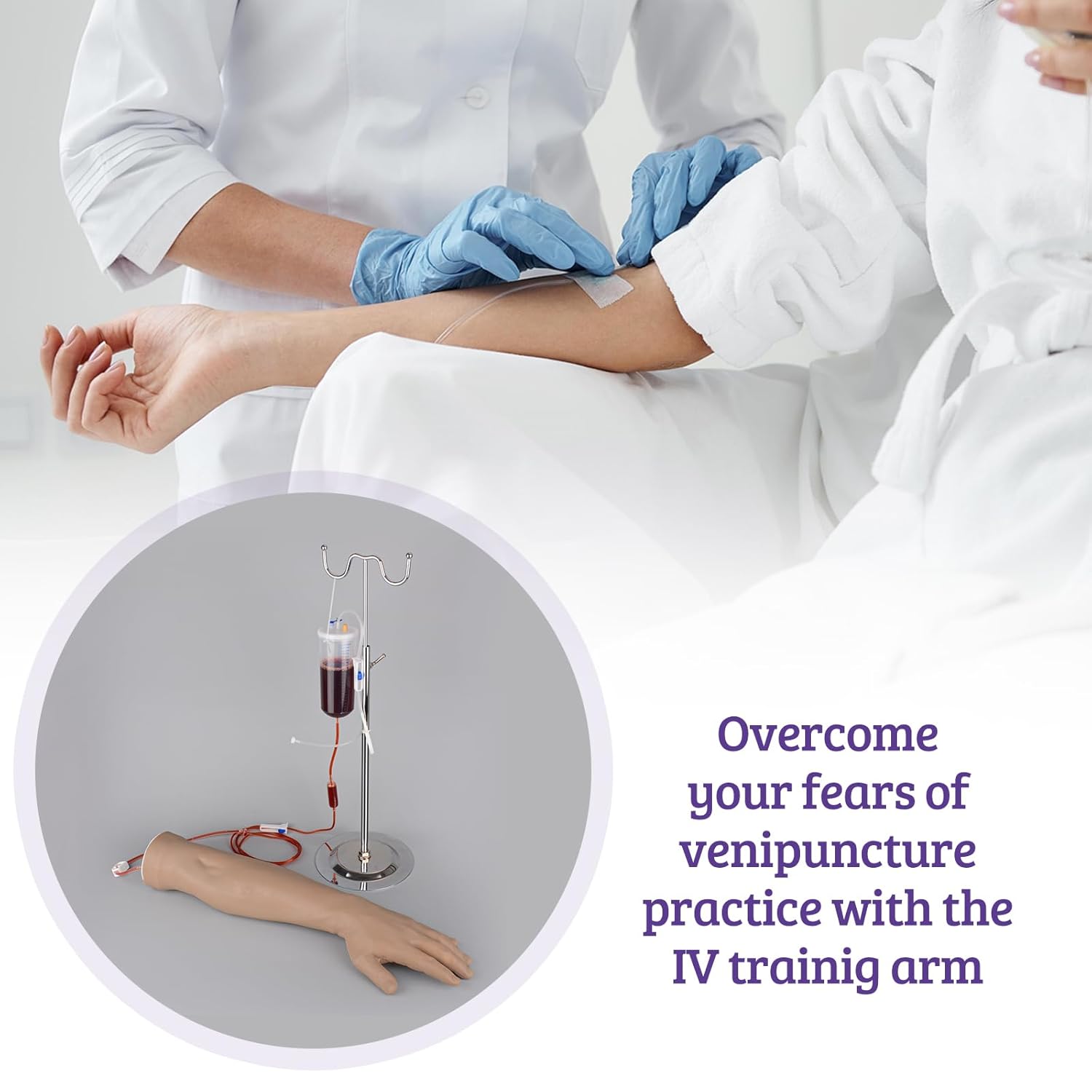 Nursing Students is Practice Blood Draw on Arm Simulation