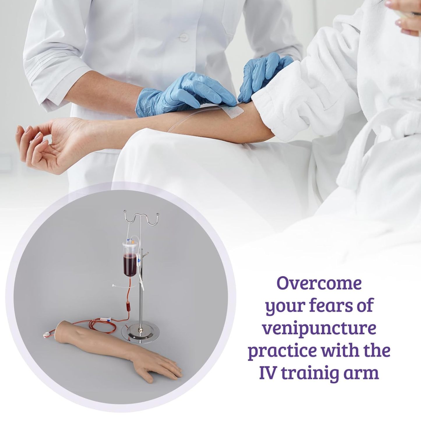 Nursing Students is Practice Blood Draw on Arm Simulation