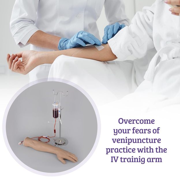 Nursing Students is Practice Blood Draw on Arm Simulation