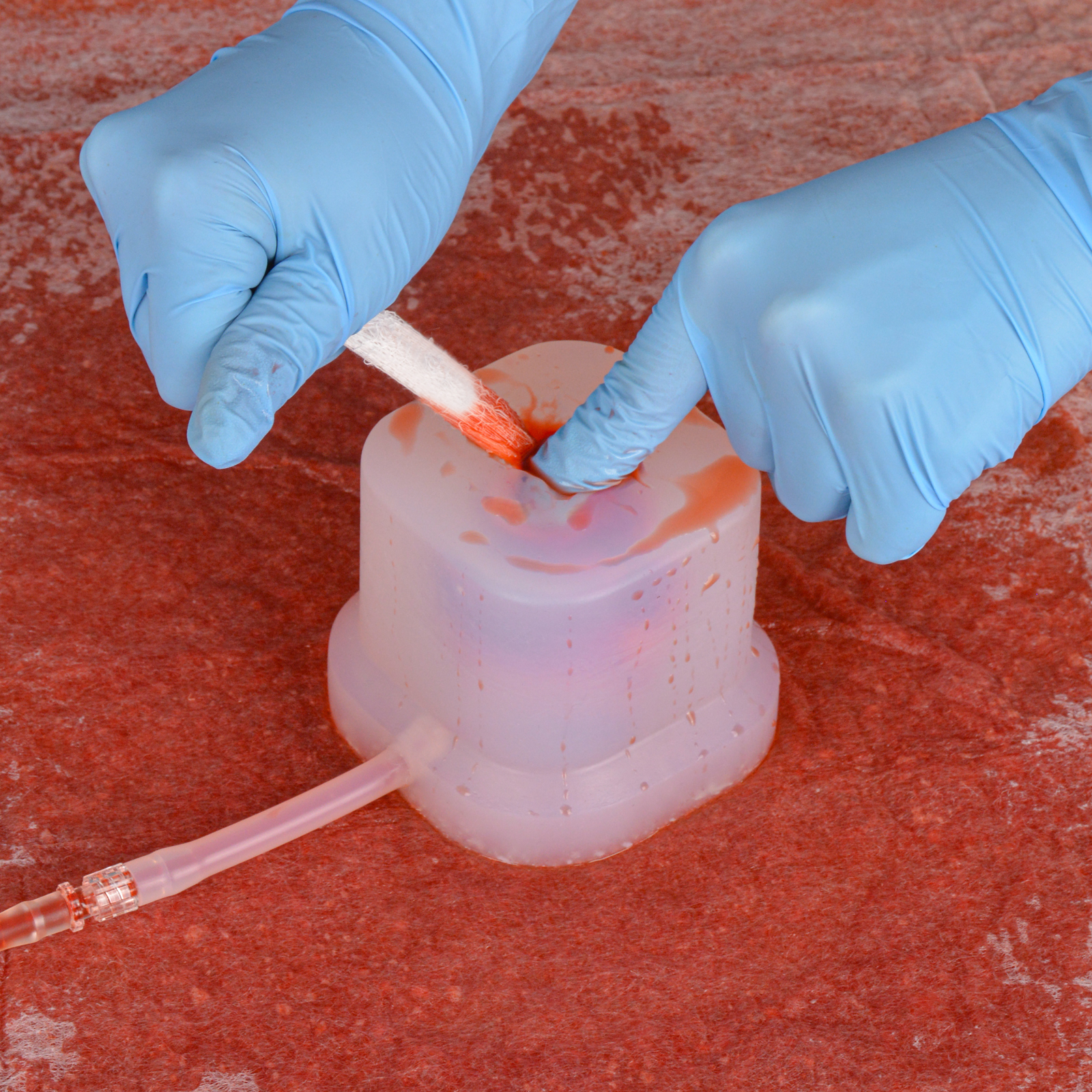 SimCoach Transparent Wound Packing Trainer Kit, Silicone Training Model for Education Demonstration Only, 0.35in