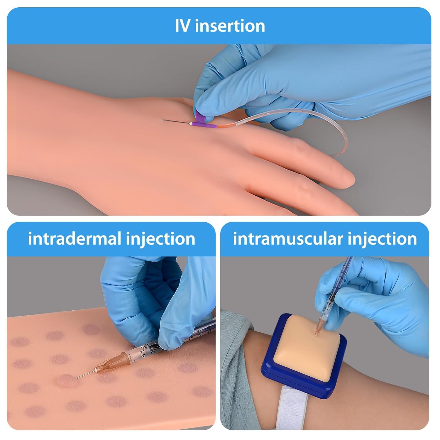All-in-one Injection Practice Kit with IV/IM/ID Training Models

