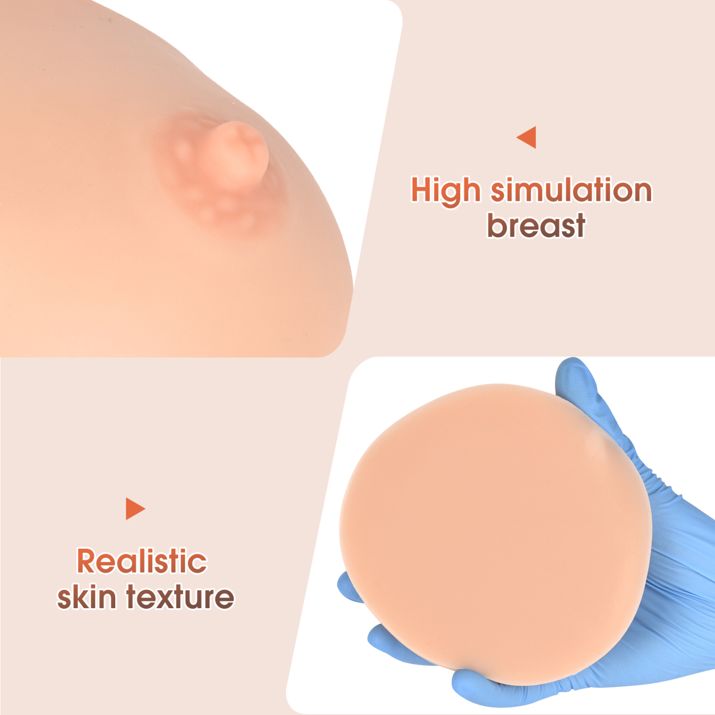 High Simulation Silicone Breast Model with Realistic Skin Texture
