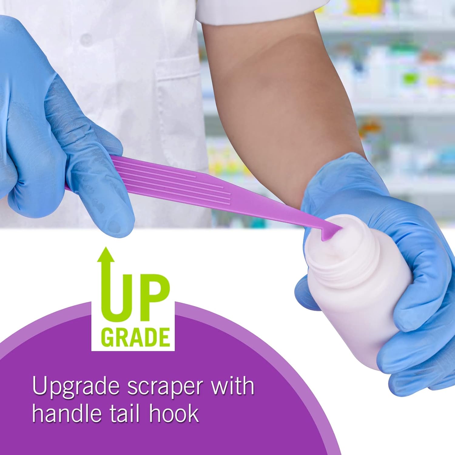 Upgraded Pill Guide Scraper with Handle Tail Hook