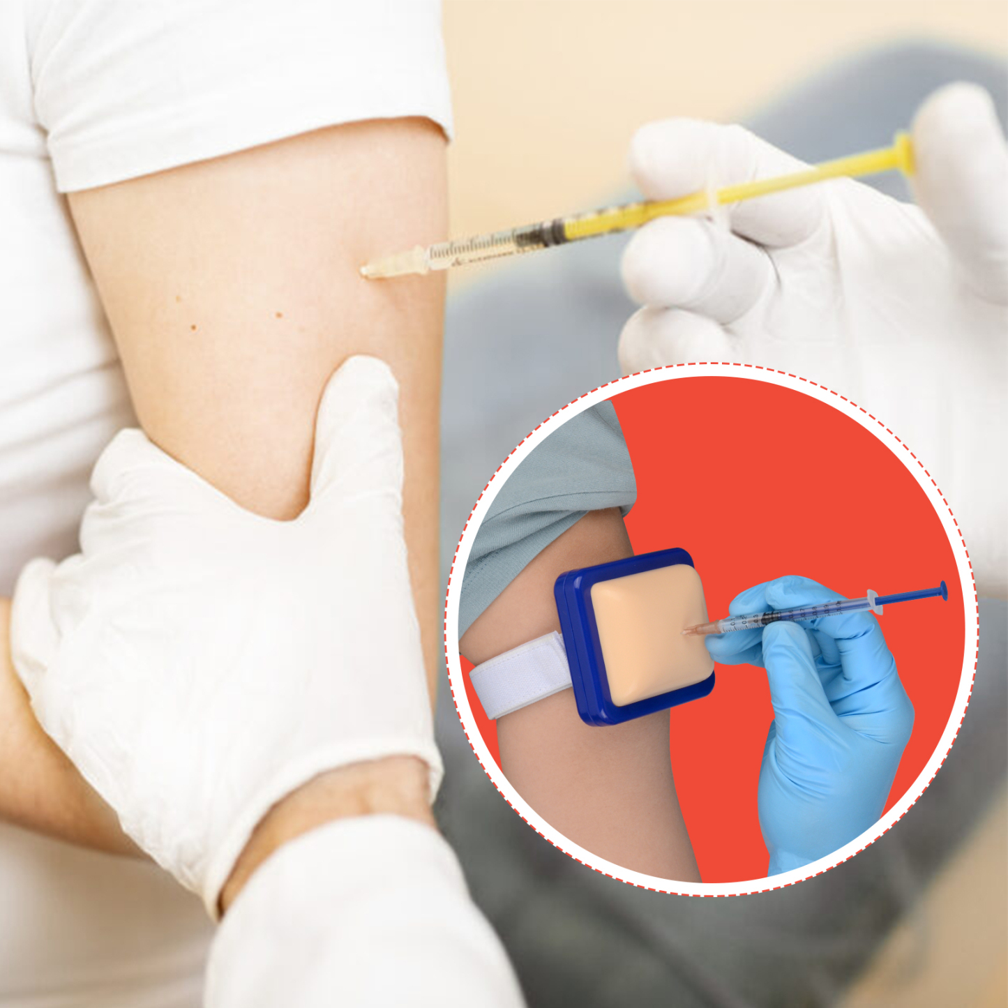 Intramuscular Injection Practice Using Included IM Injection Pad