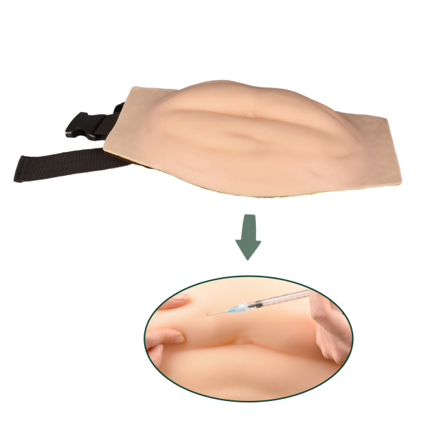 Nursing Student Learning Injection Technique On Belly Pad